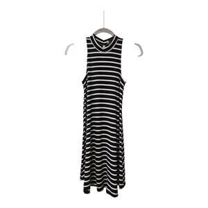 Hollister Dress Womens SM A-Line High Neck Tank Ribbed Navy Striped Tank Short